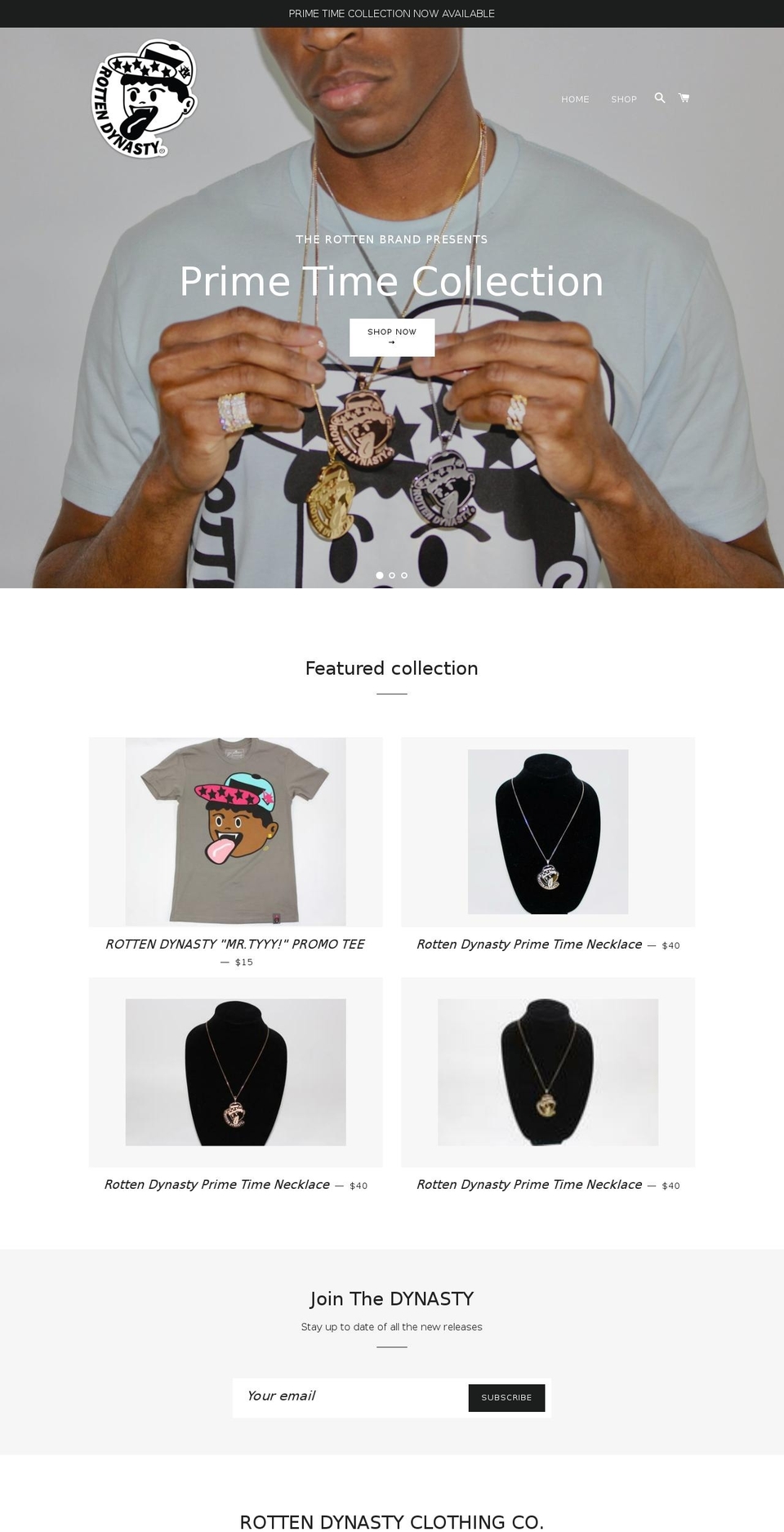 rottendyanstyclothing.store shopify website screenshot