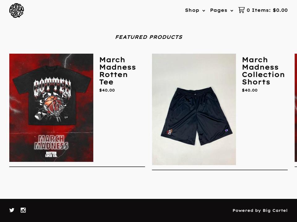 Roky Shopify theme site example rottenluckco.com