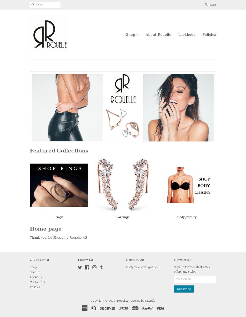 rouelledesigns.com shopify website screenshot