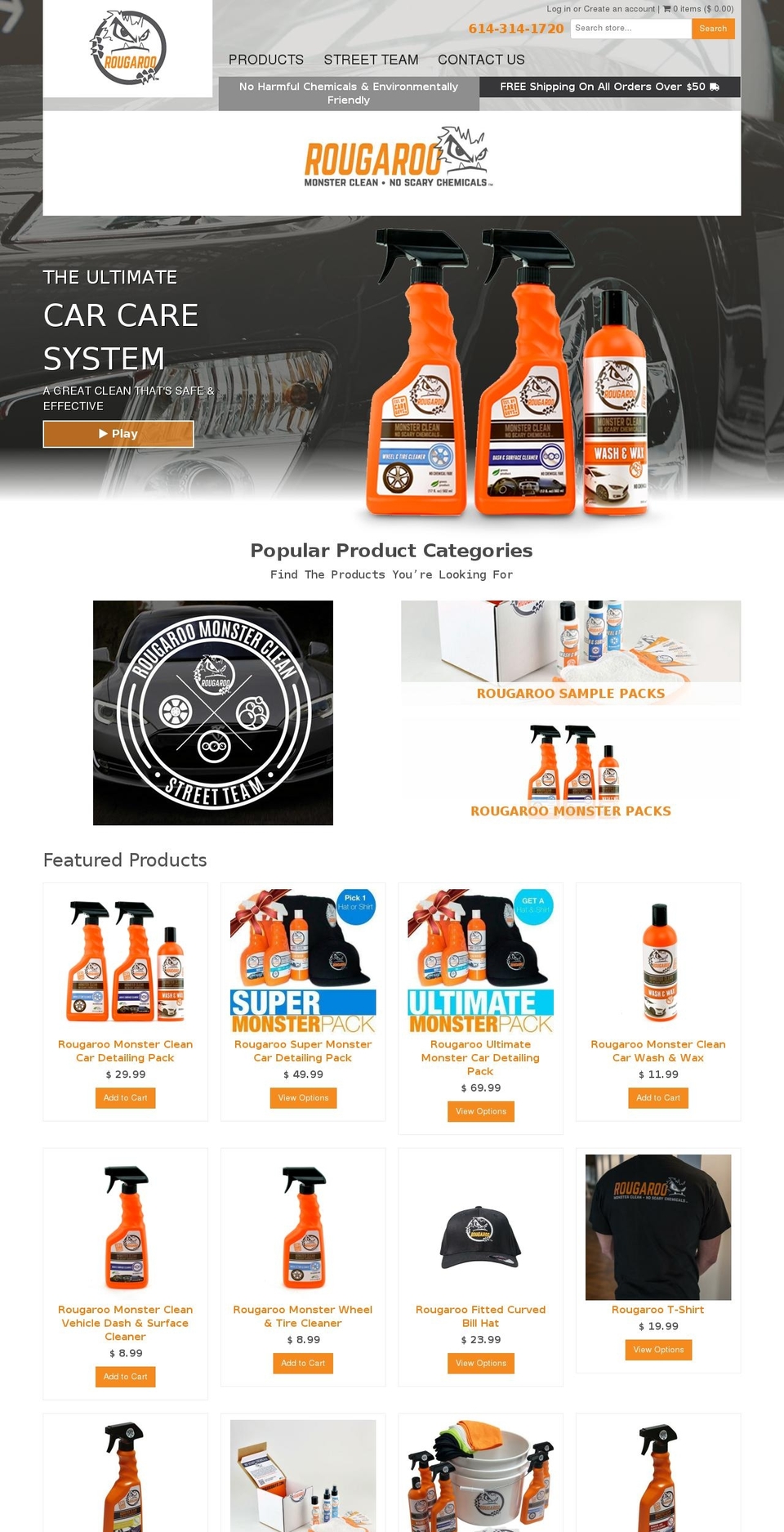 rougarooauto.com shopify website screenshot