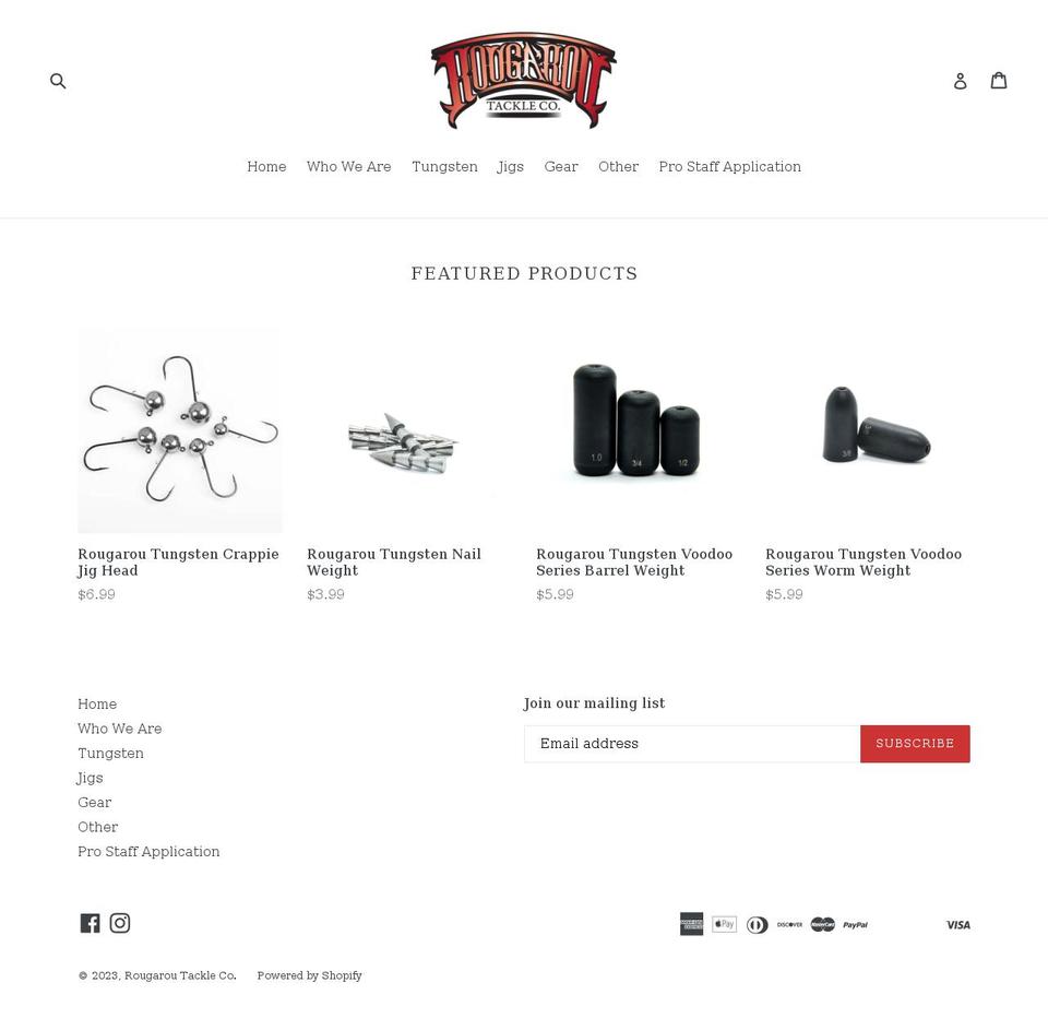 rougaroutackle.com — Shopify storefront screenshot
