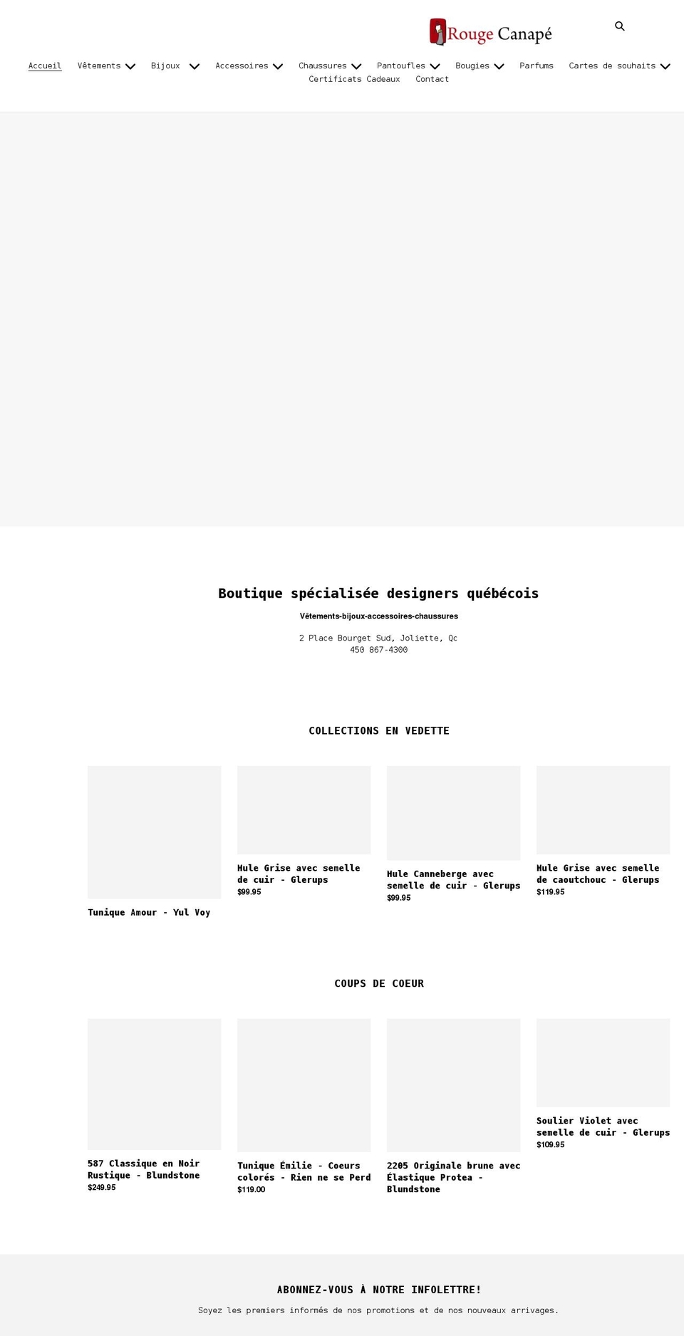 rougecanape.ca shopify website screenshot
