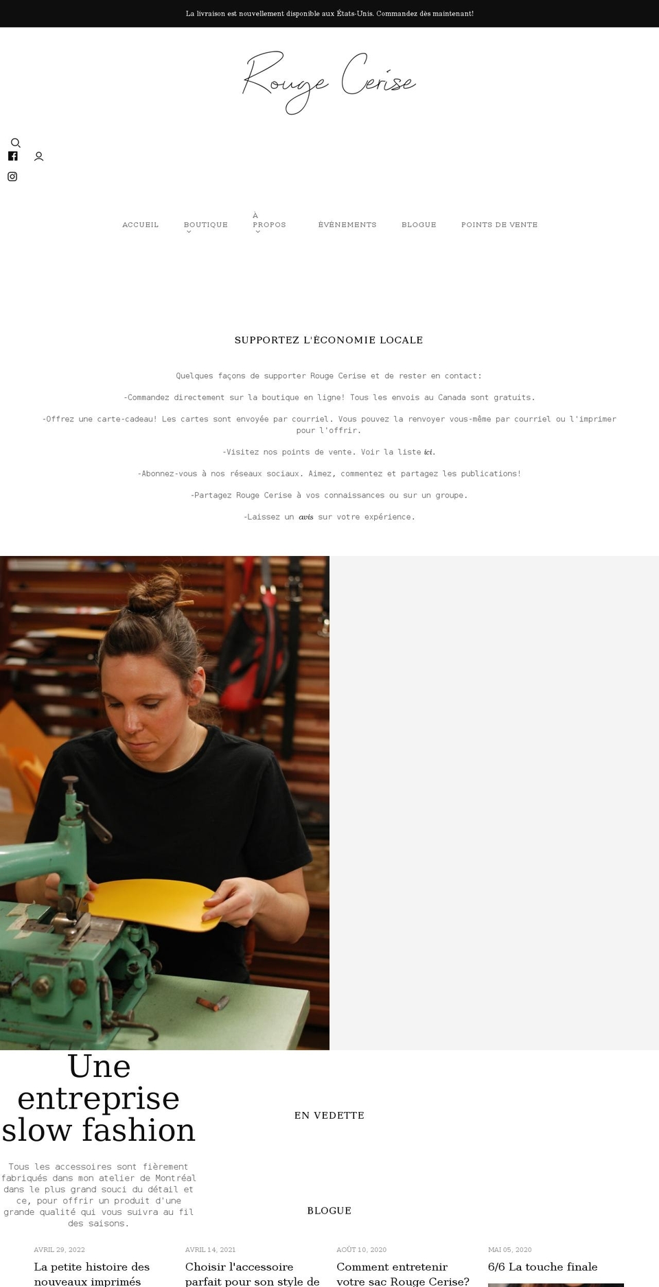 rougecerisecollection.com shopify website screenshot