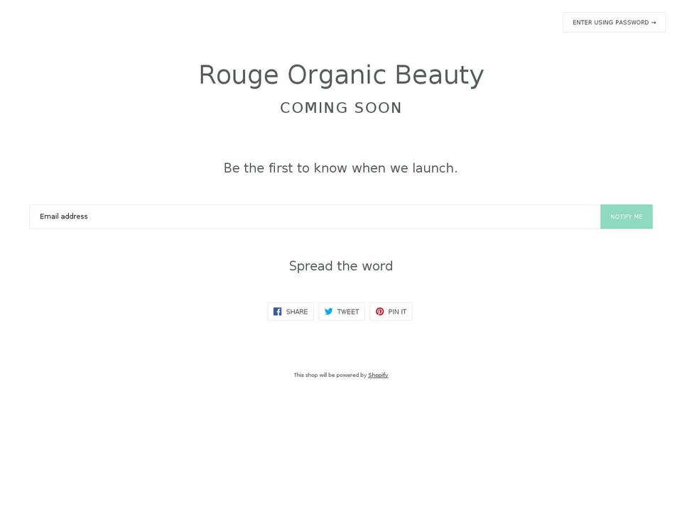 rougeorganicbeauty.com — Shopify storefront screenshot