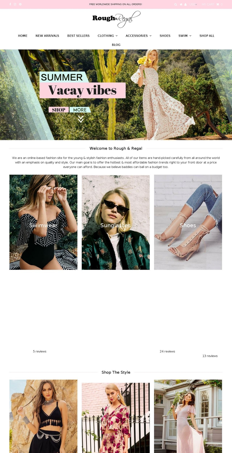 roughandregal.com — Shopify storefront screenshot