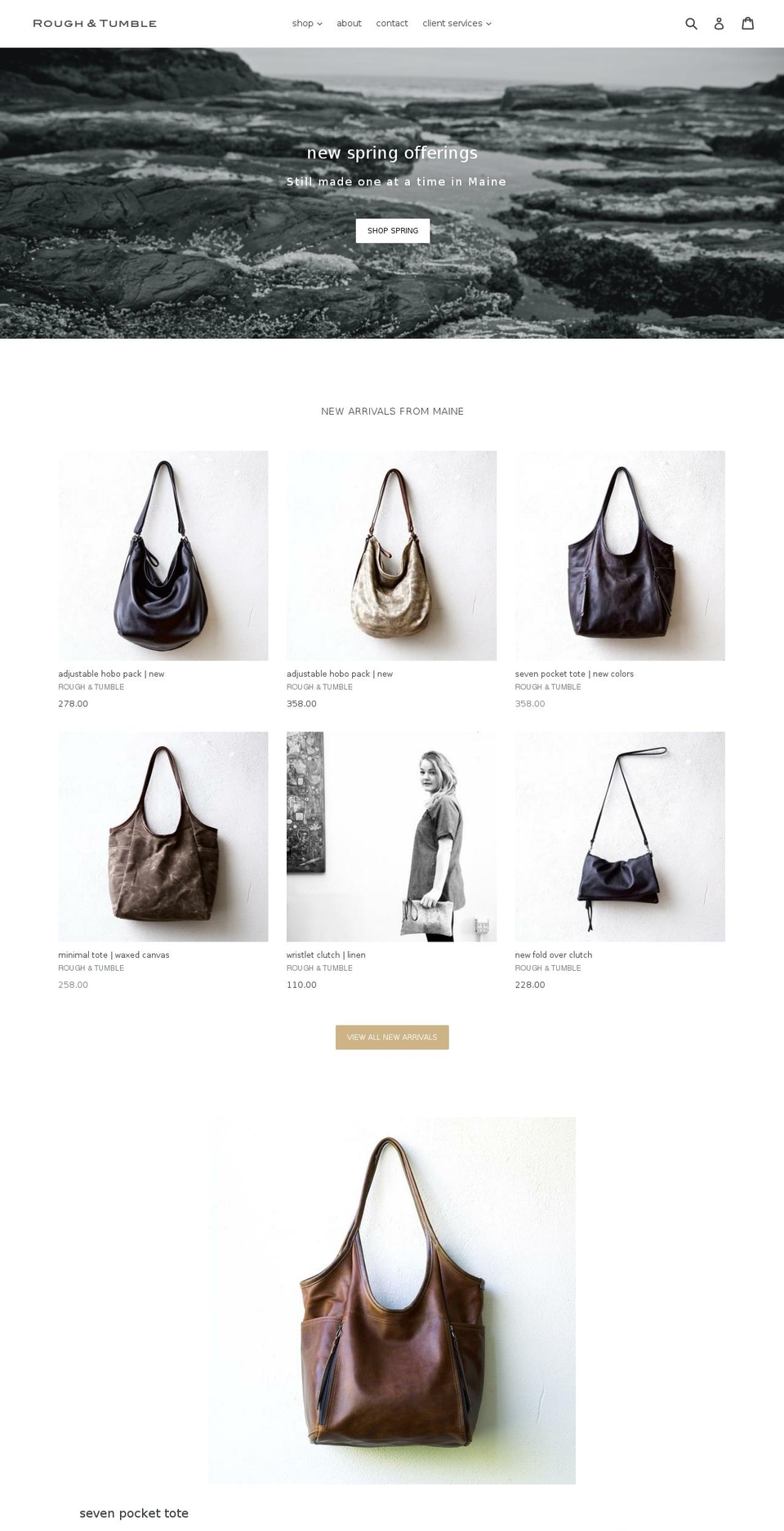 roughandtumbledesign.com shopify website screenshot