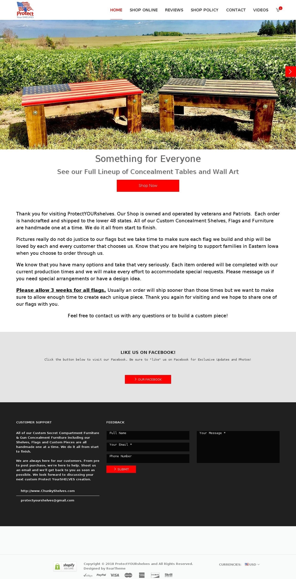 roughcountryrustic.com — Shopify storefront screenshot