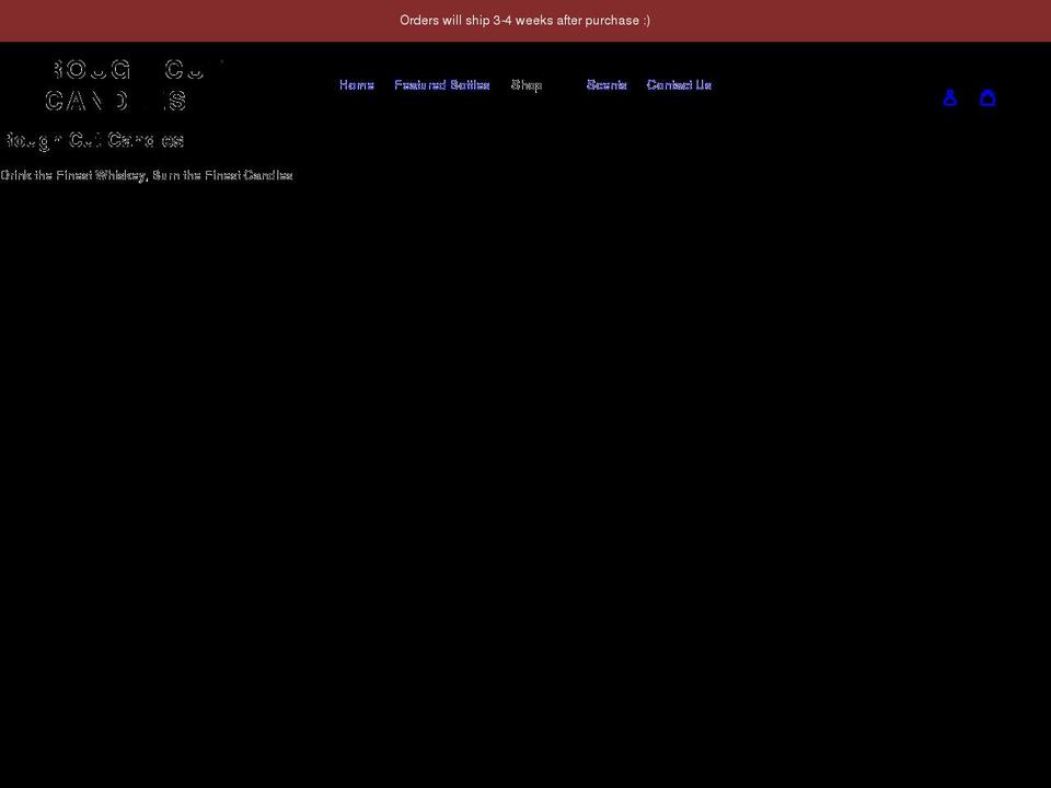 roughcutcandles.com shopify website screenshot
