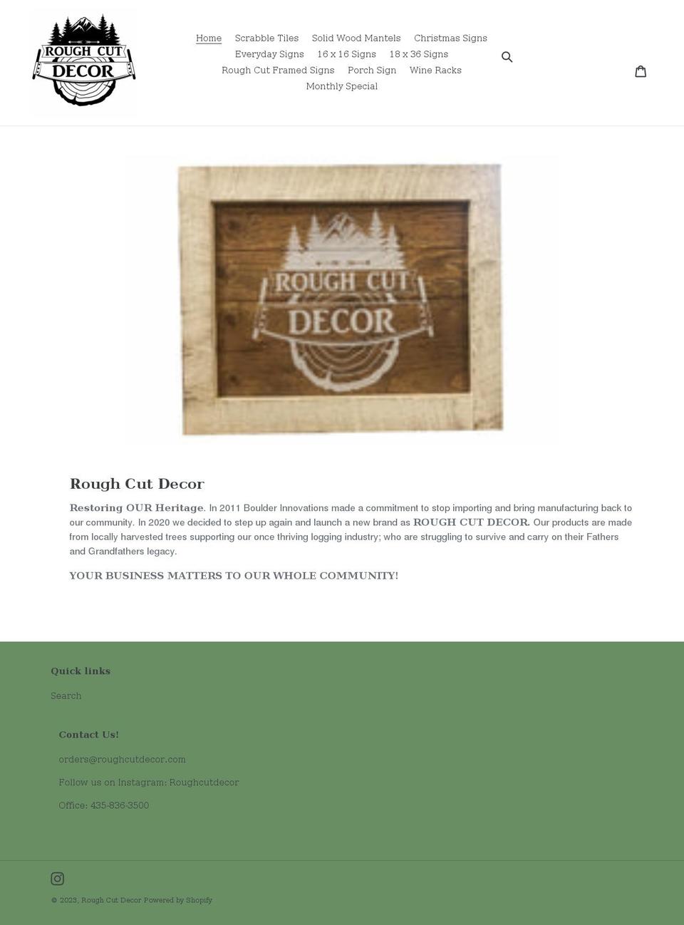 roughcutdecor.com shopify website screenshot