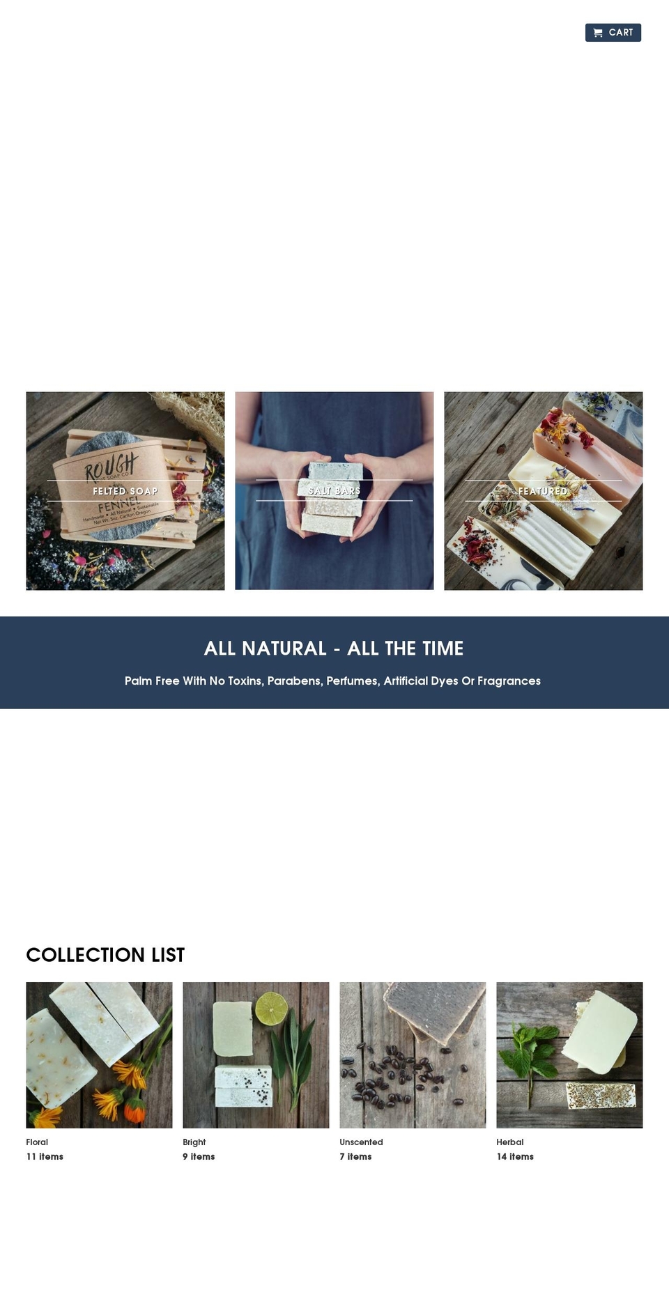 roughcutsoapco.com shopify website screenshot