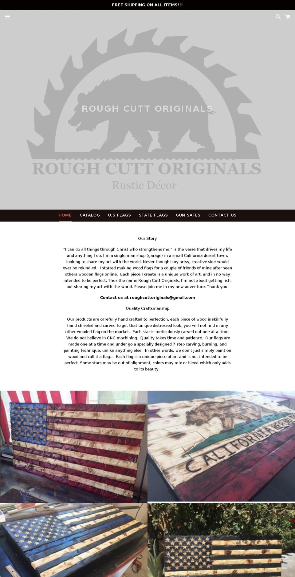 roughcuttoriginals.com — Shopify storefront screenshot