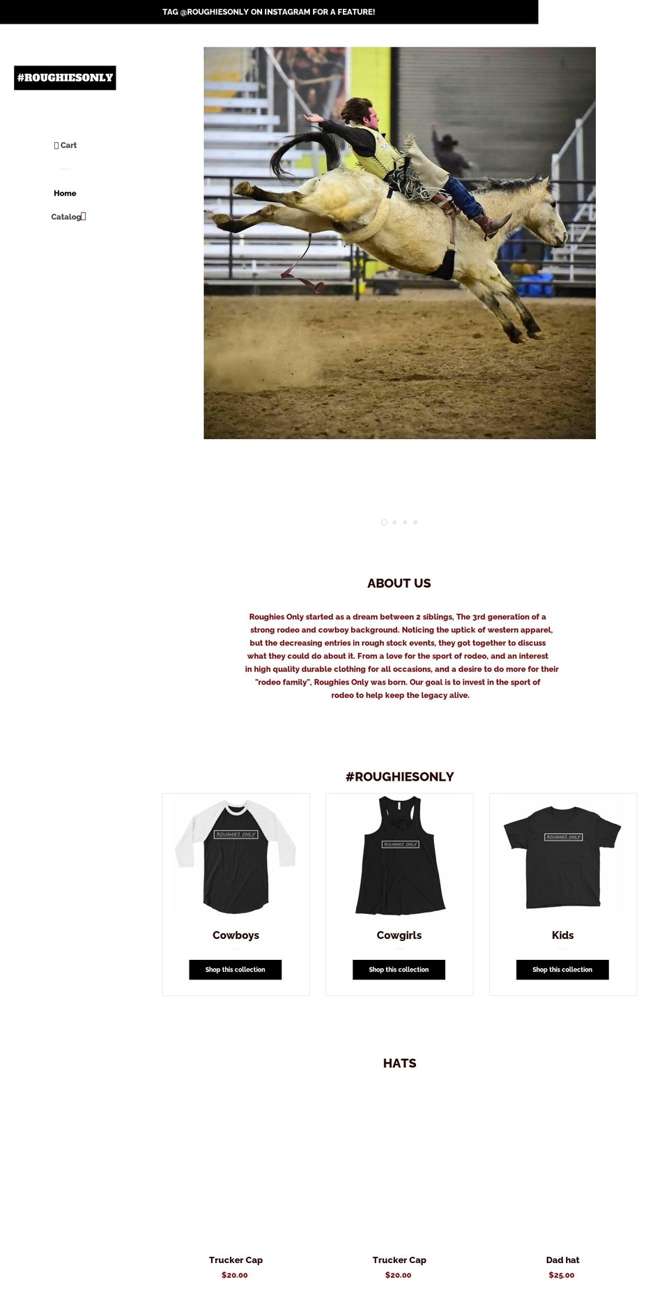 roughiesonly.com shopify website screenshot