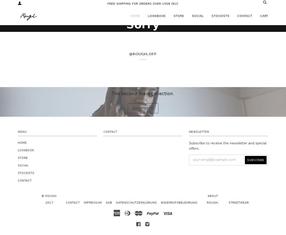 roughofficial.com shopify website screenshot