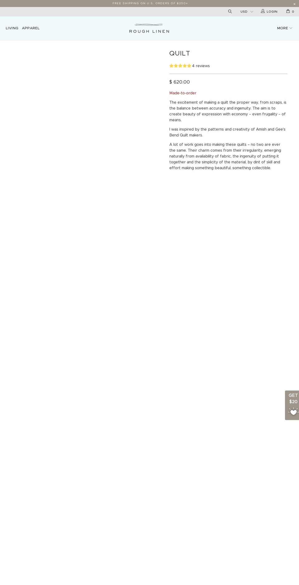 Touch Launch Shopify theme site example roughquilts.com