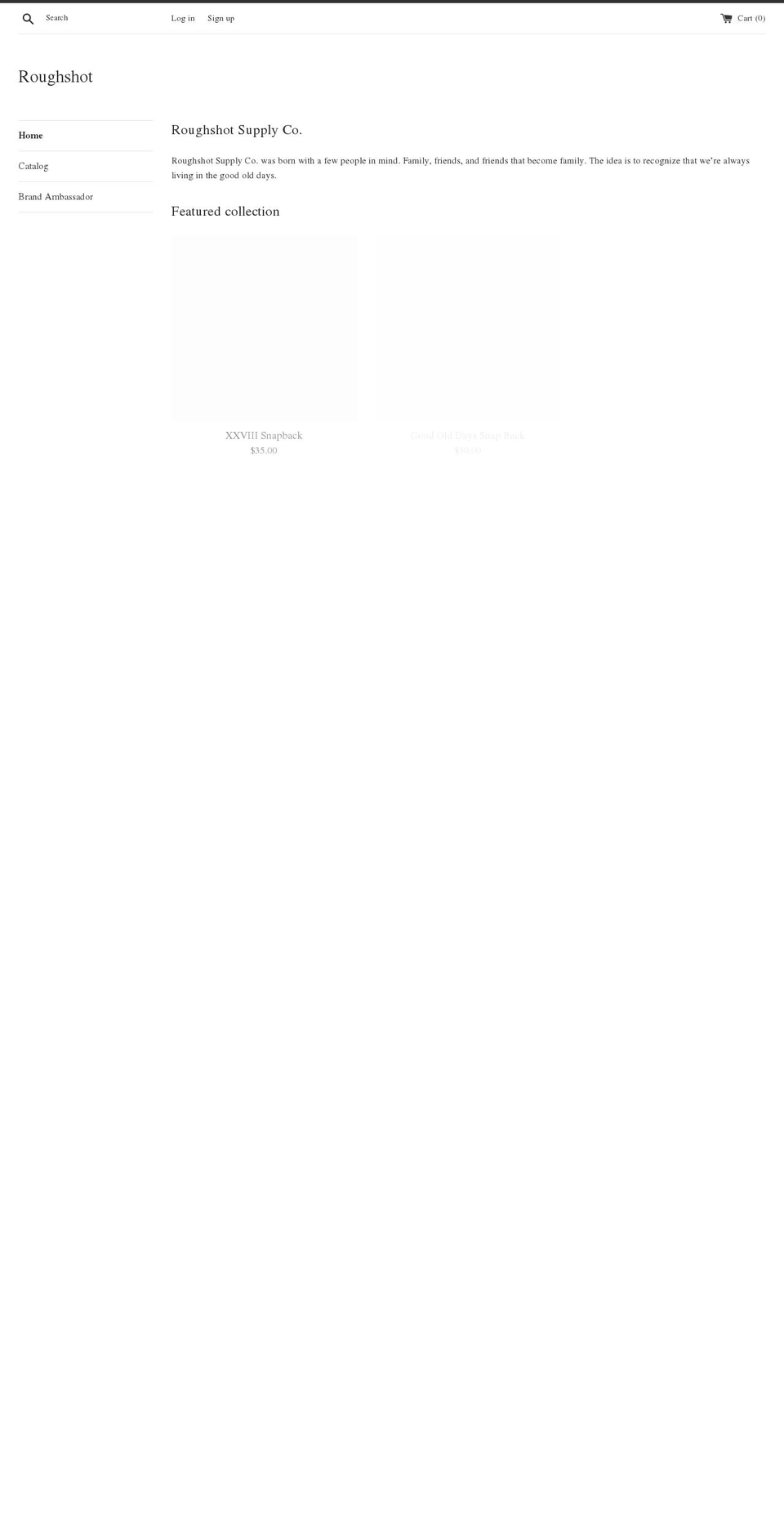 roughshotsupplyco.com shopify website screenshot