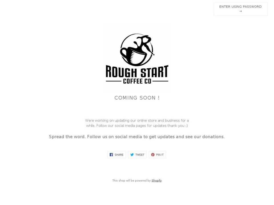 roughstartshop.com — Shopify storefront screenshot