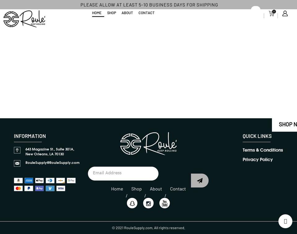 roulesupply.com shopify website screenshot