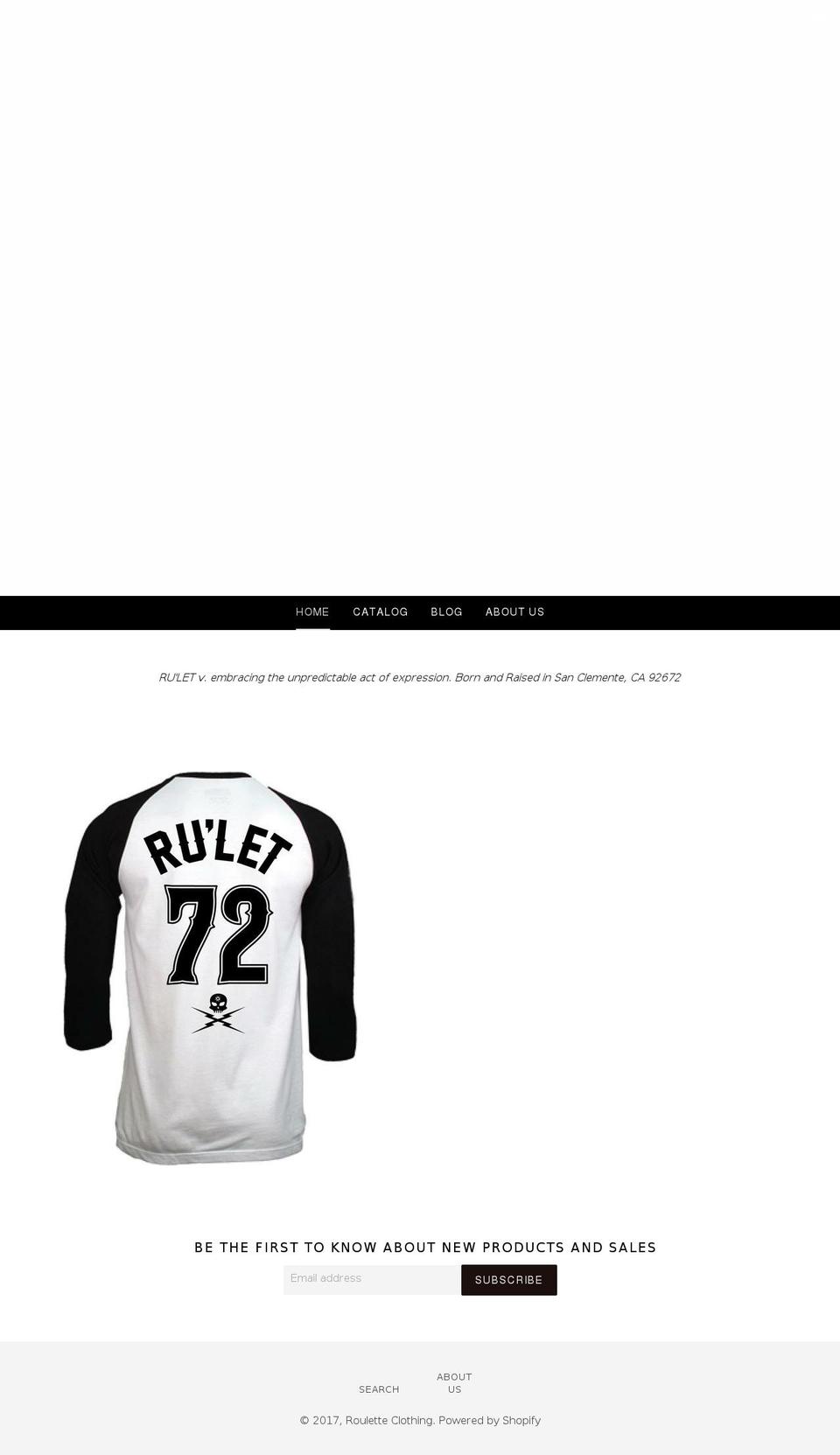 rouletteclothing.com shopify website screenshot