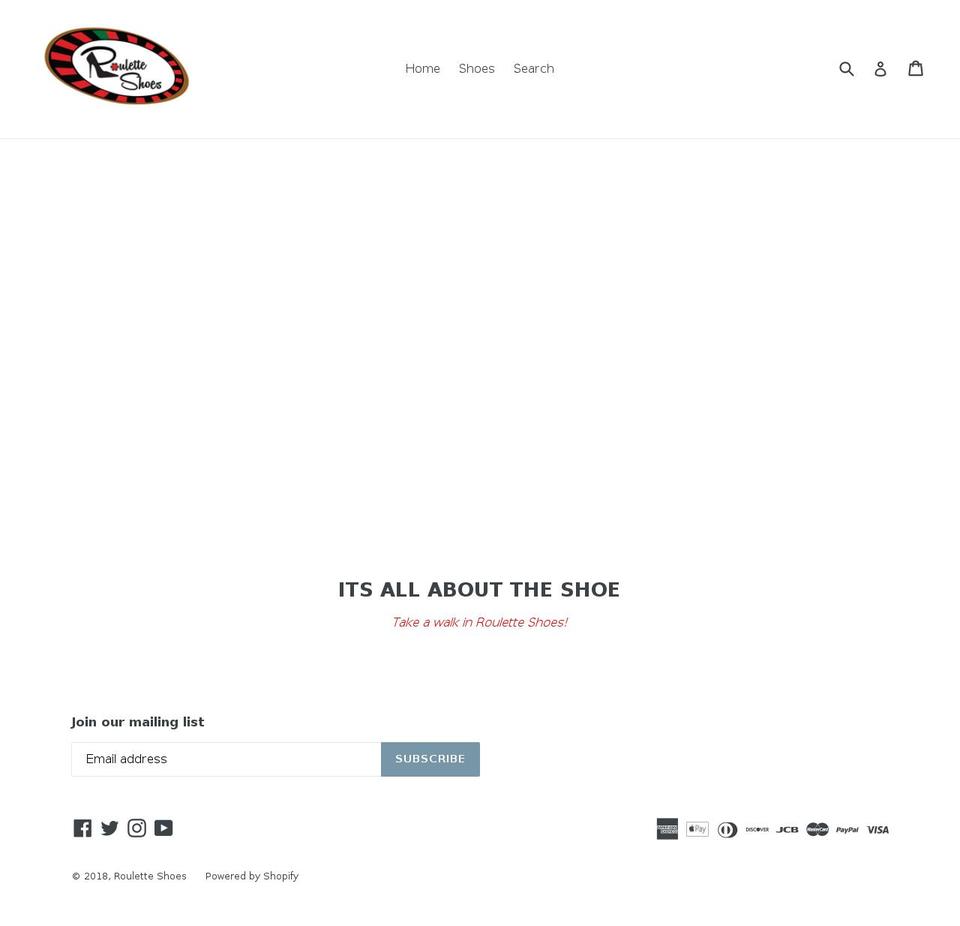 rouletteshoes.com shopify website screenshot