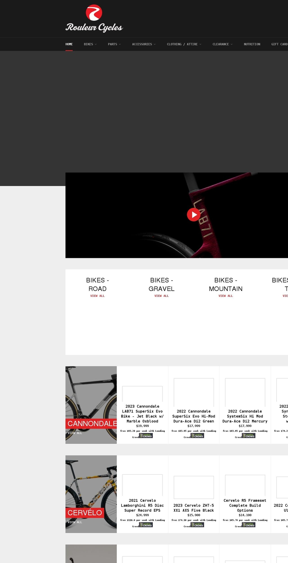 rouleurcycles.co.nz shopify website screenshot