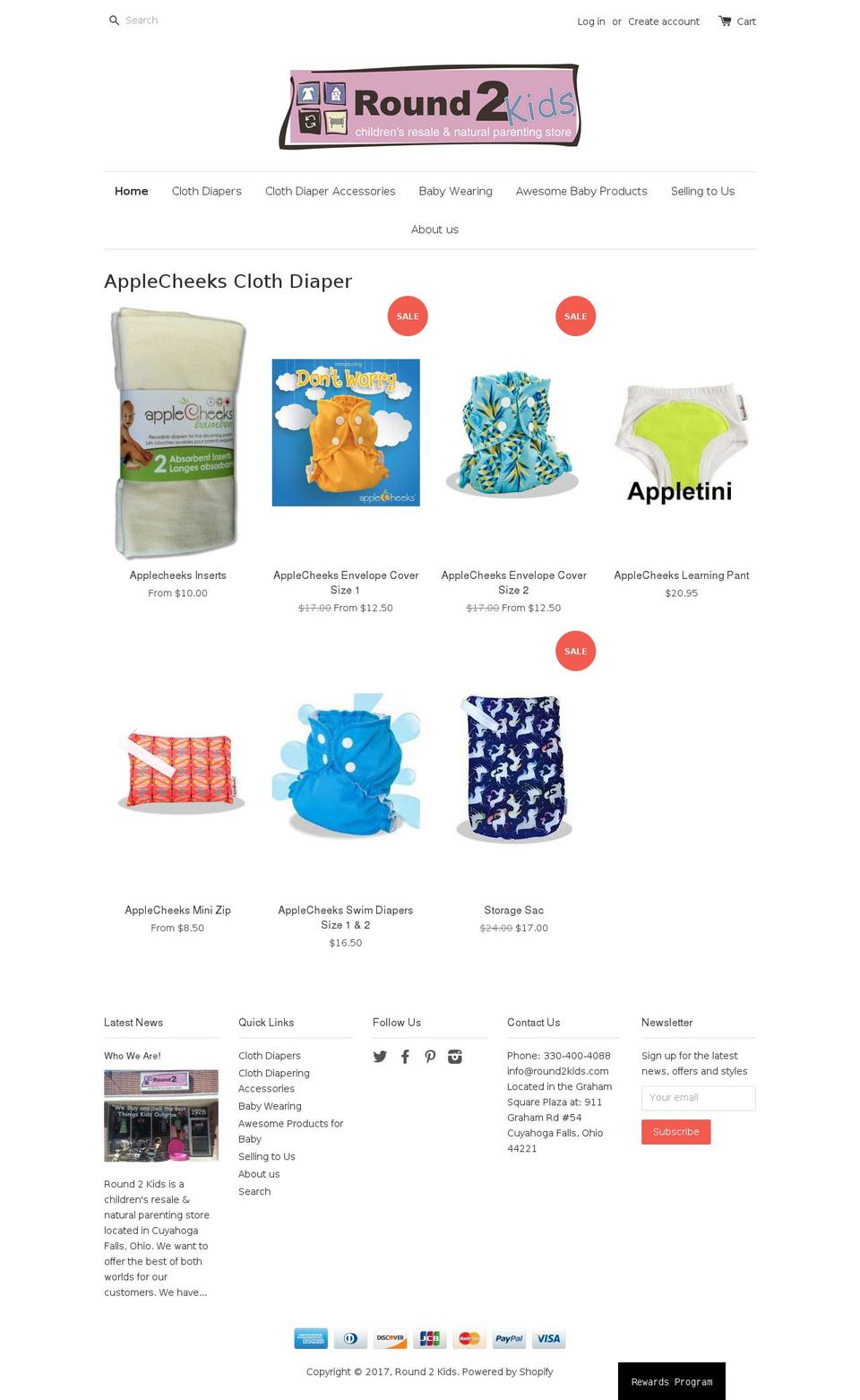round2kidsonline.com shopify website screenshot