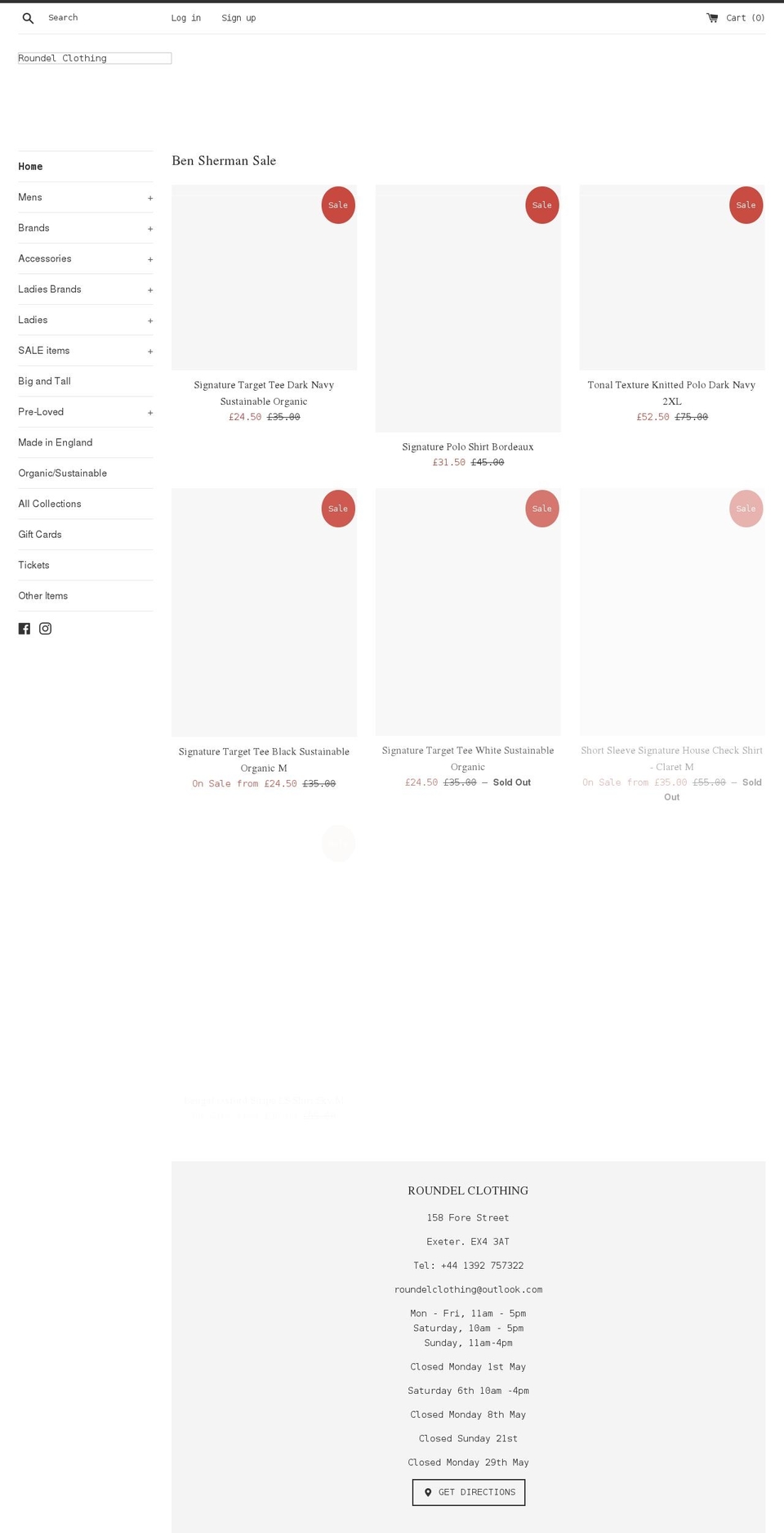 roundelclothing.com shopify website screenshot