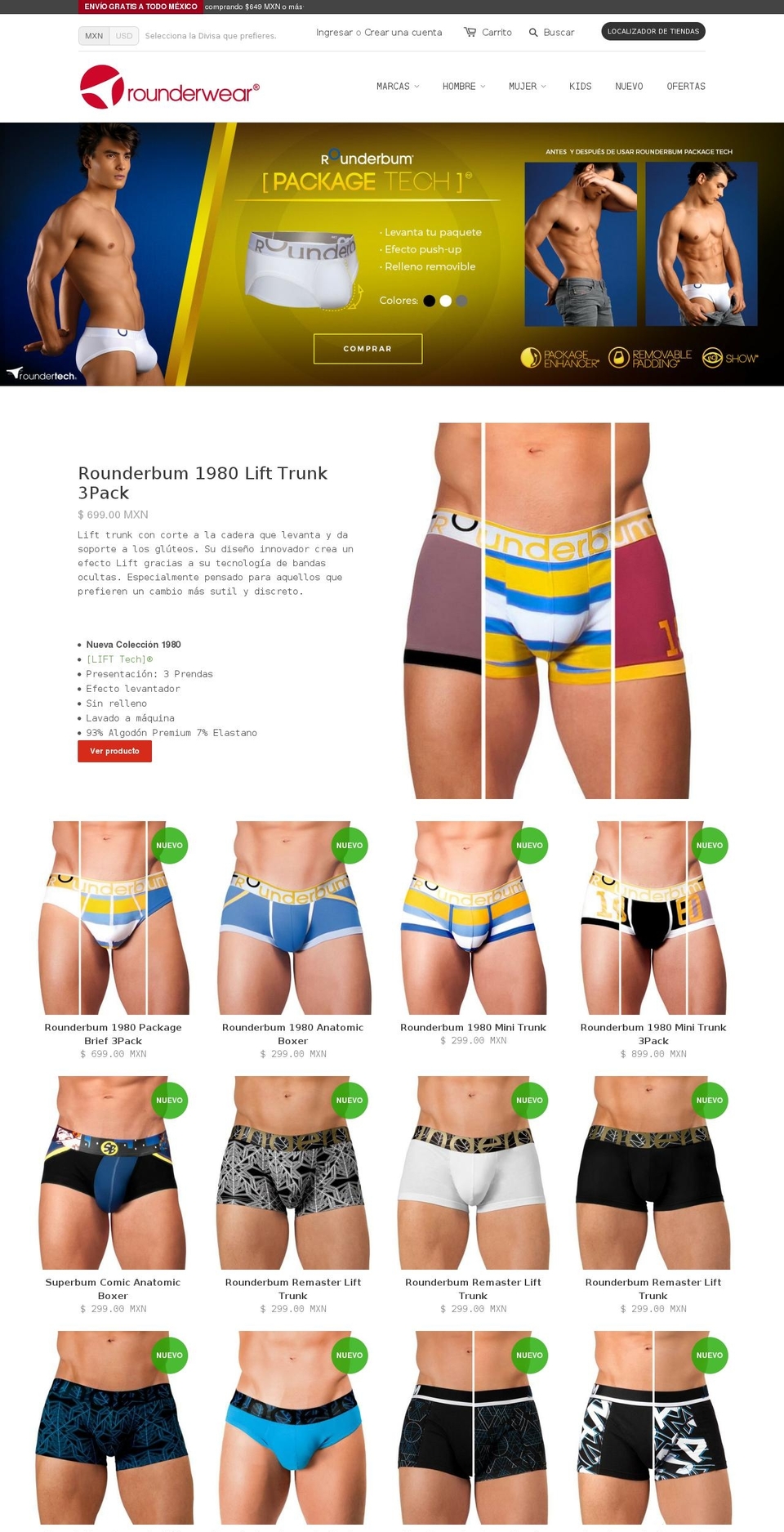 rounderwear.com shopify website screenshot