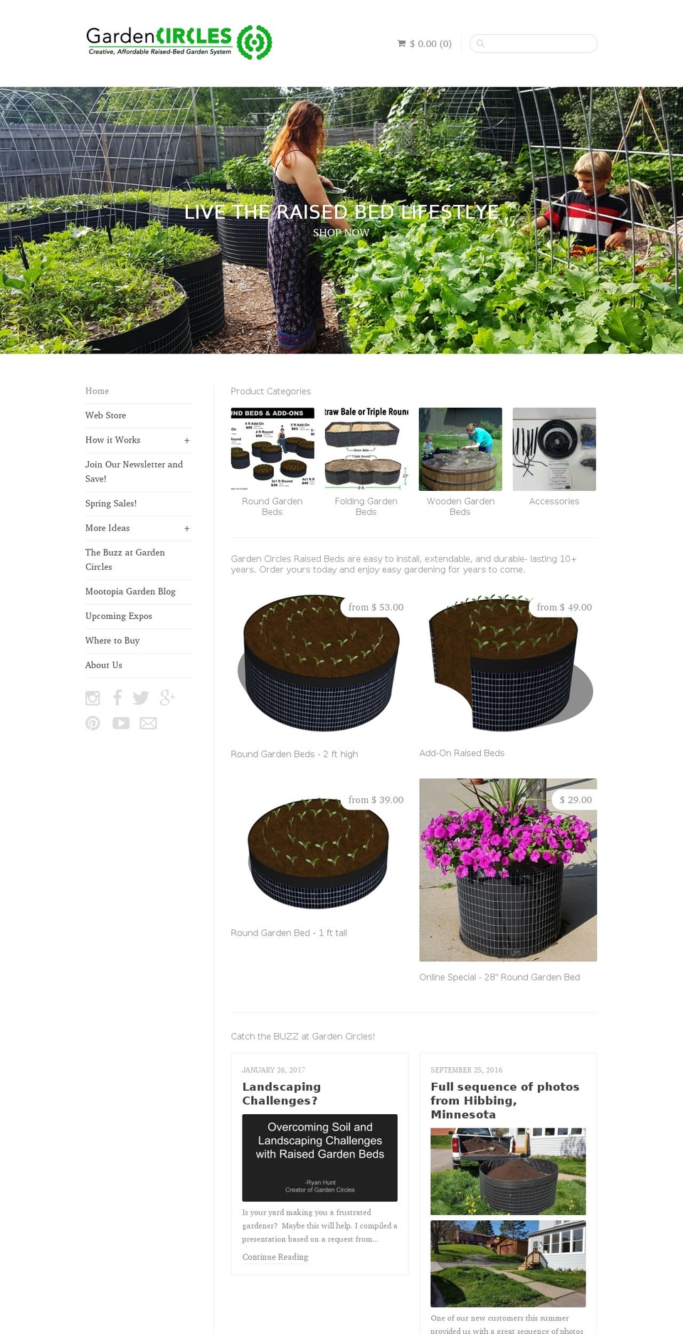 Sugar Shopify theme site example roundgardenbeds.com