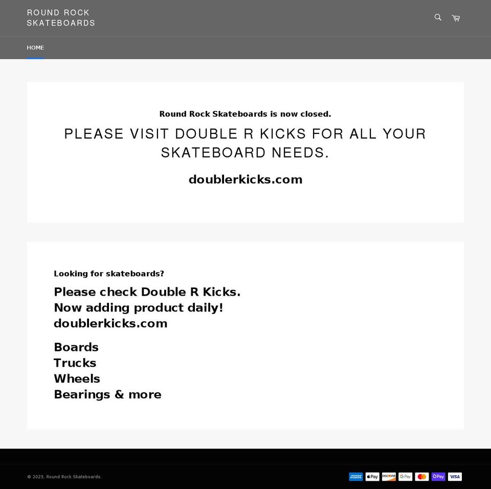 roundrockskateboards.com shopify website screenshot