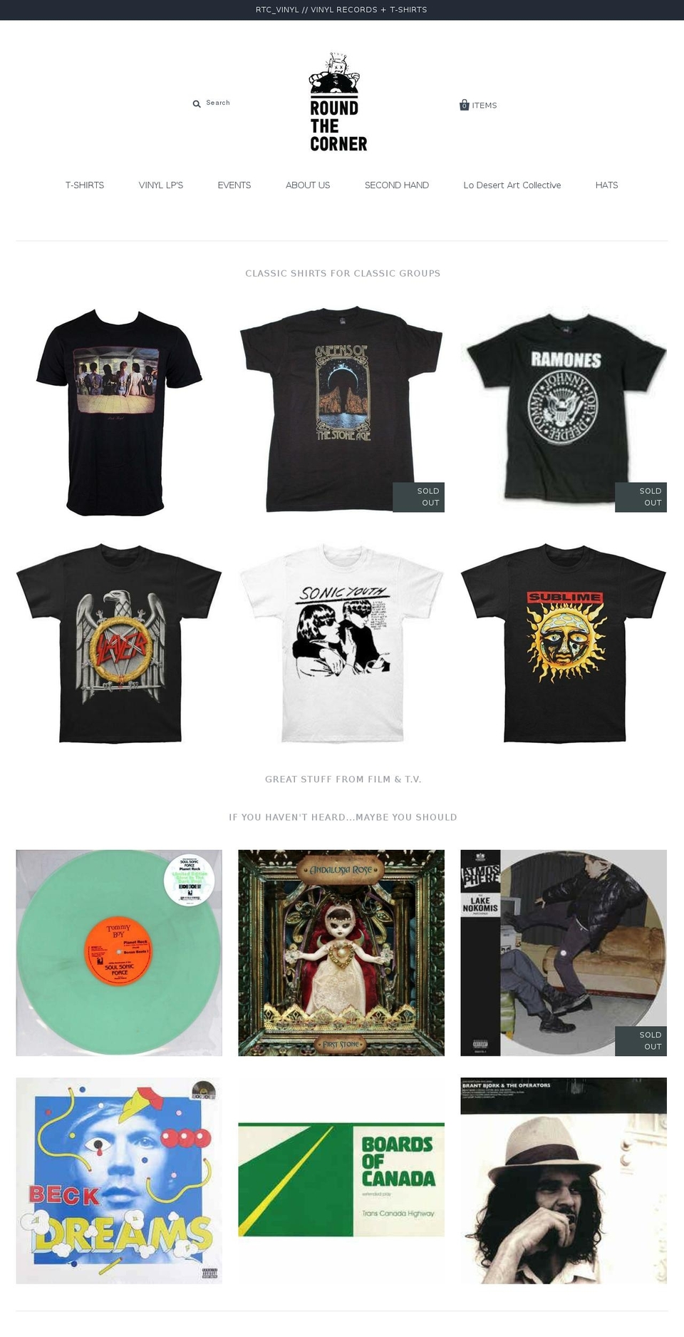 roundthecornervinyl.com — Shopify storefront screenshot