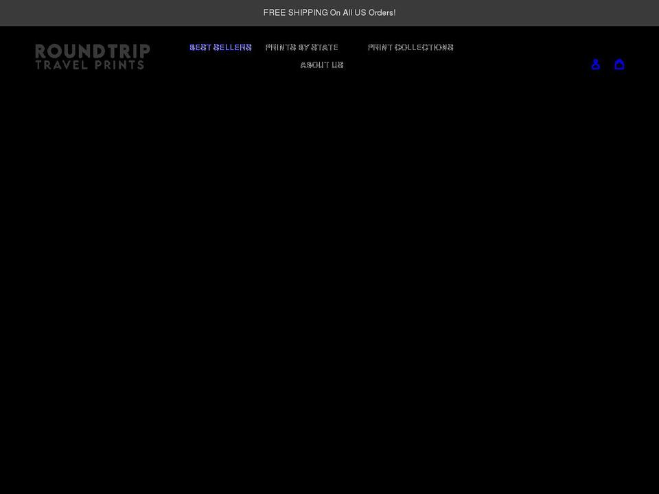 roundtriptravelprints.com shopify website screenshot