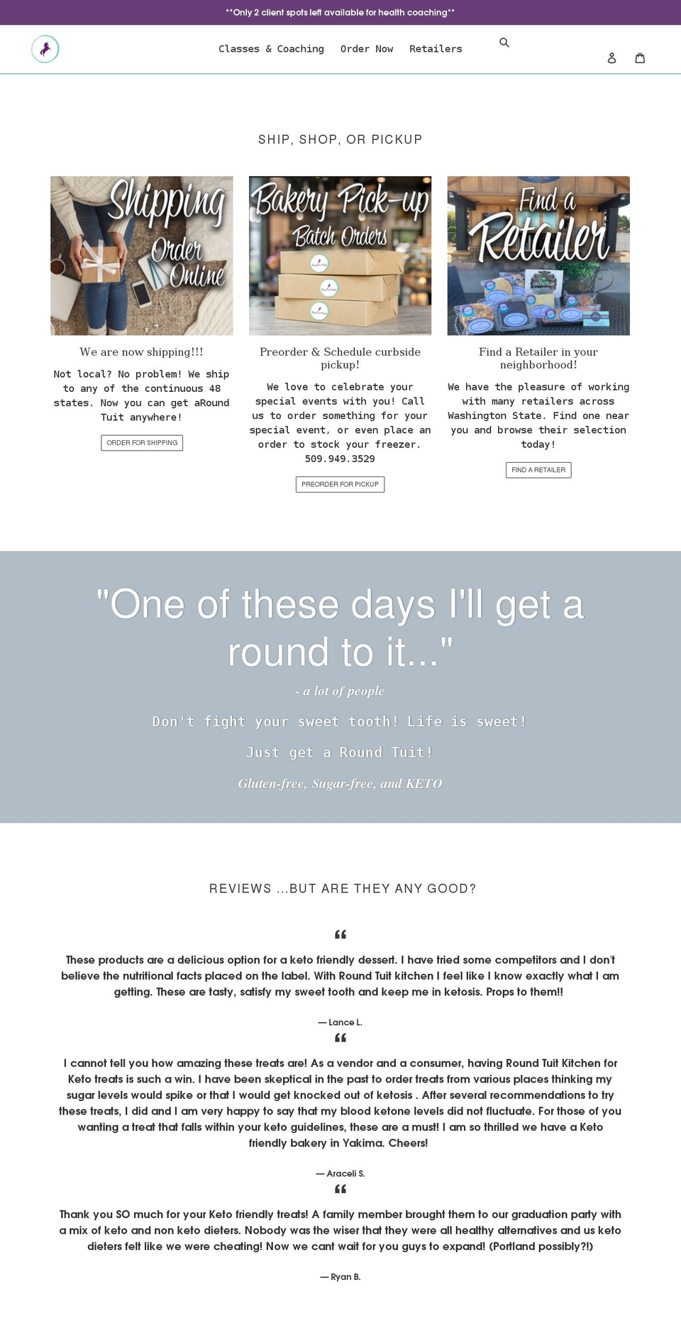 roundtuitkitchen.com shopify website screenshot