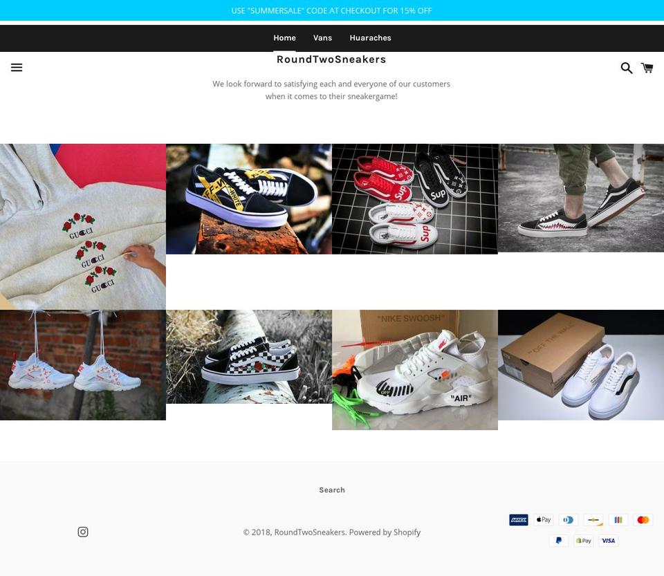 roundtwosneakers.com — Shopify storefront screenshot