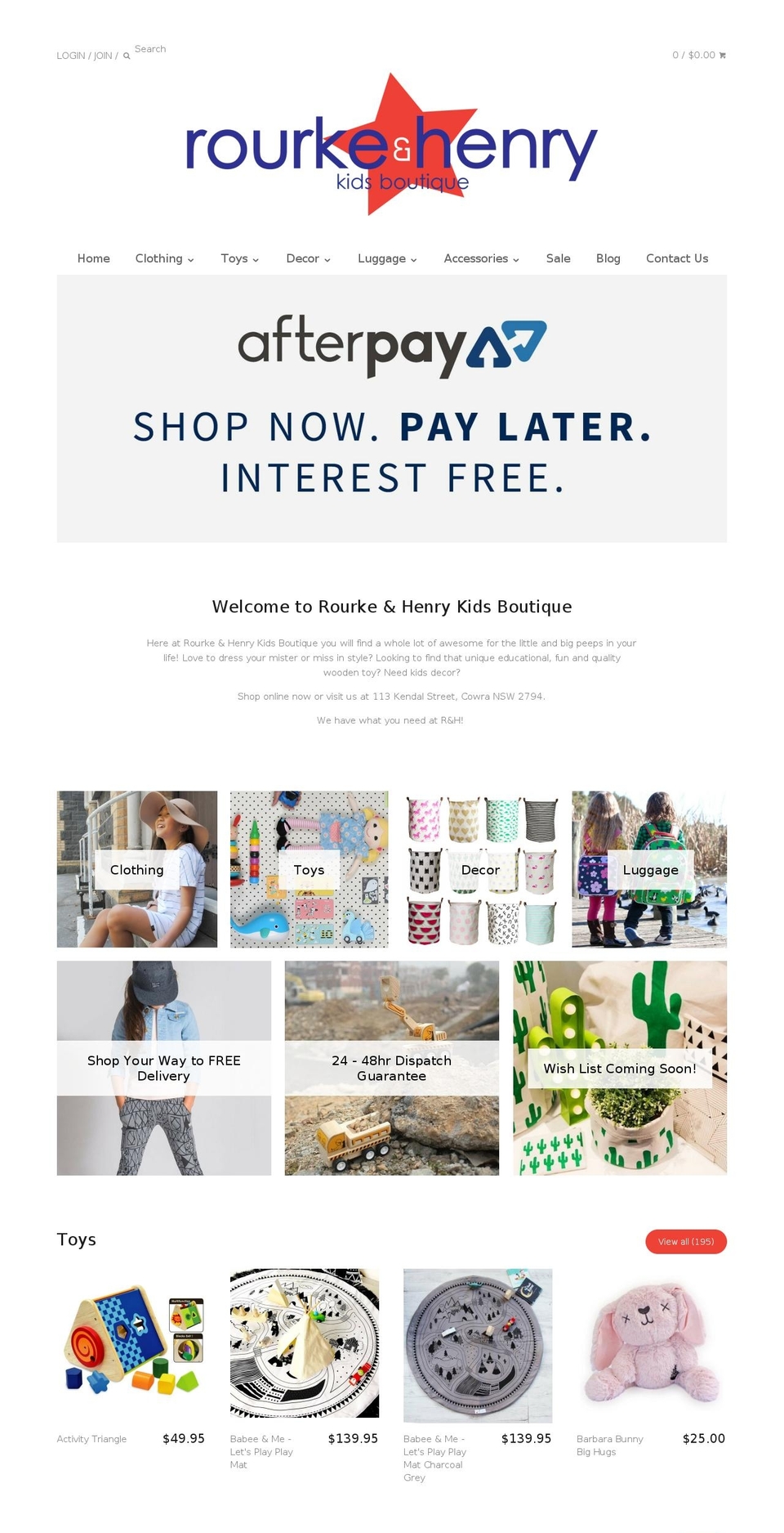 rourkeandhenry.com.au shopify website screenshot