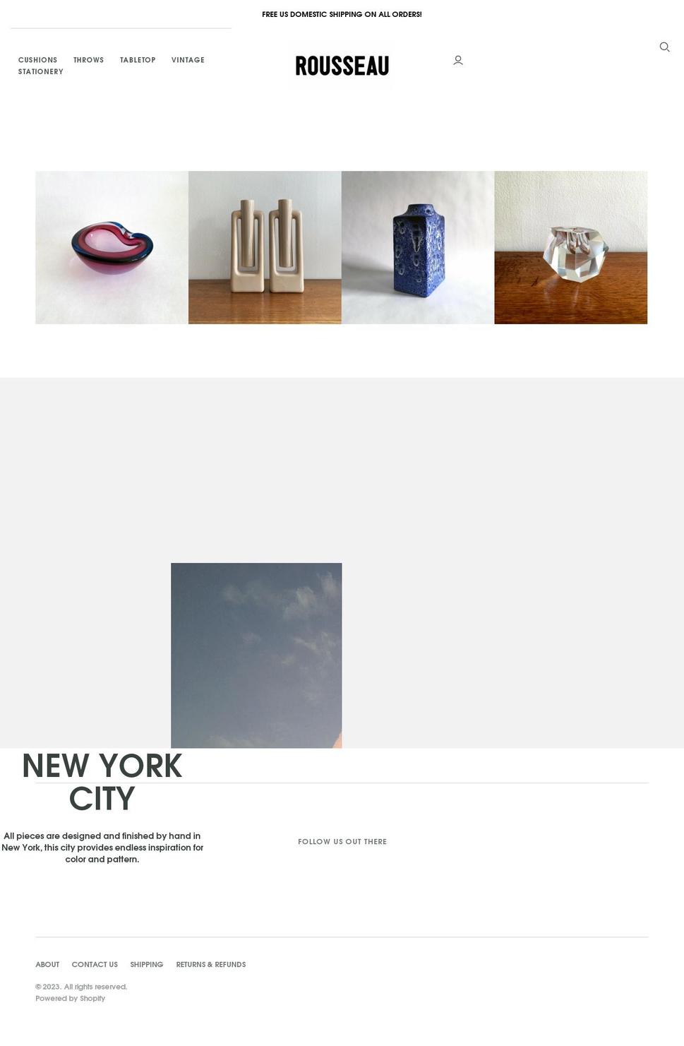 rousseaunyc.com — Shopify storefront screenshot
