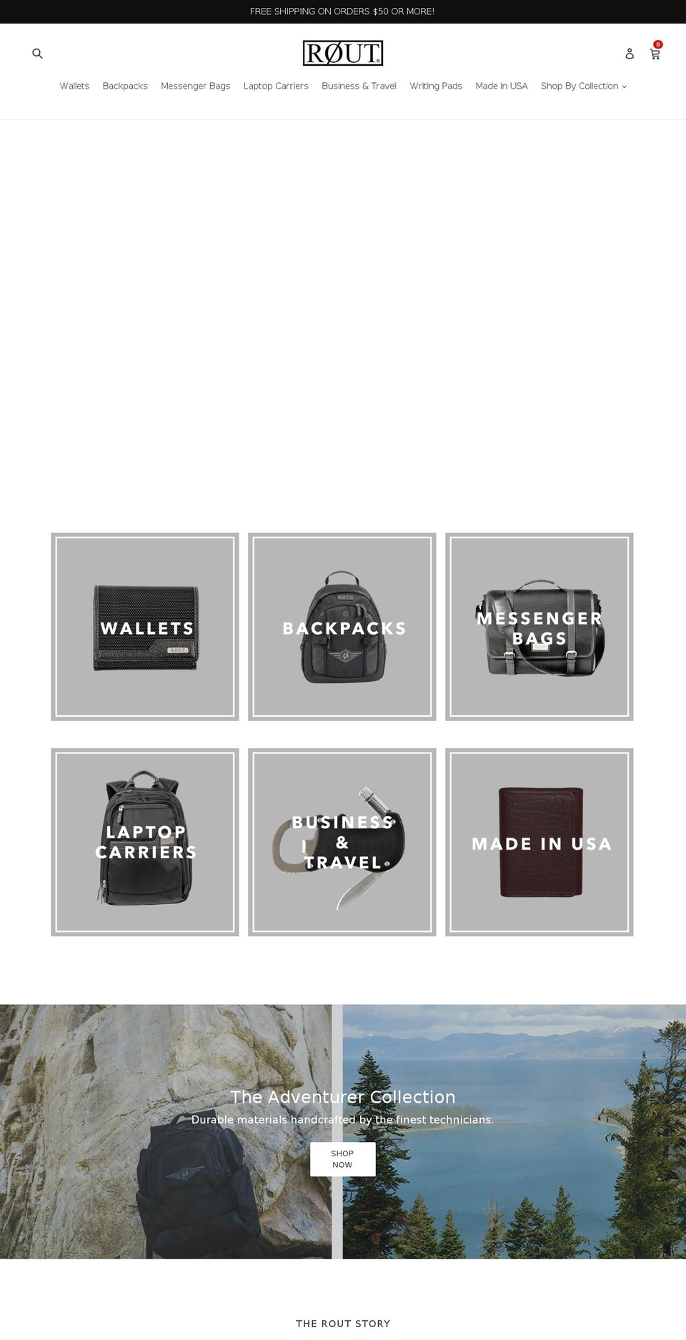 routbackpacks.com — Shopify storefront screenshot