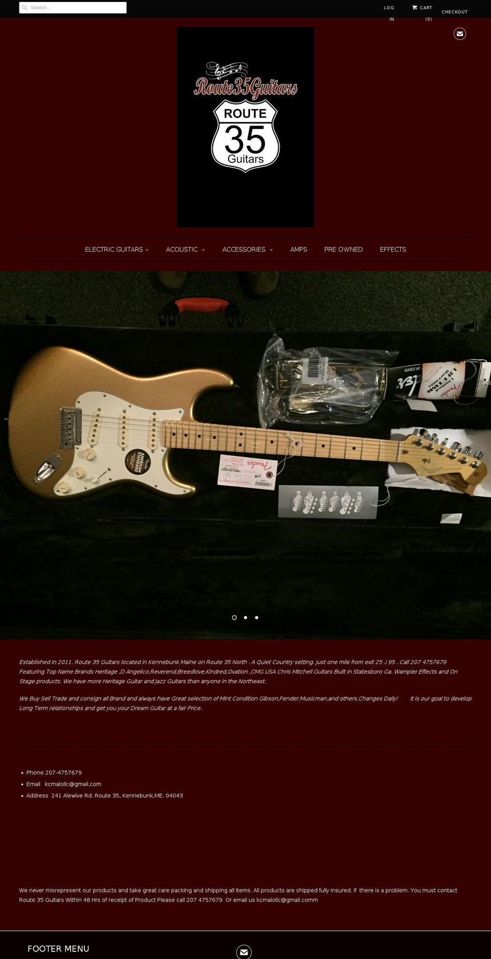 route35guitars.com shopify website screenshot