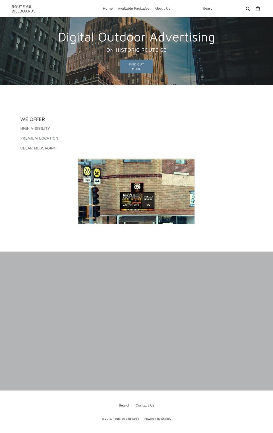 route66billboards.net shopify website screenshot