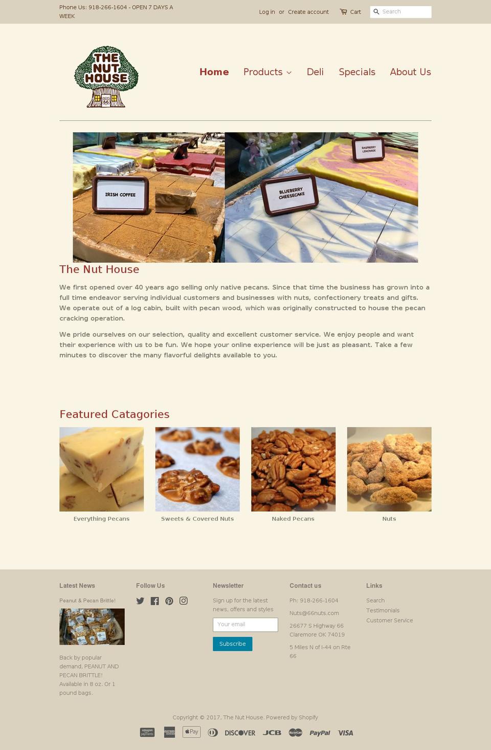 route66nuthouse.com shopify website screenshot