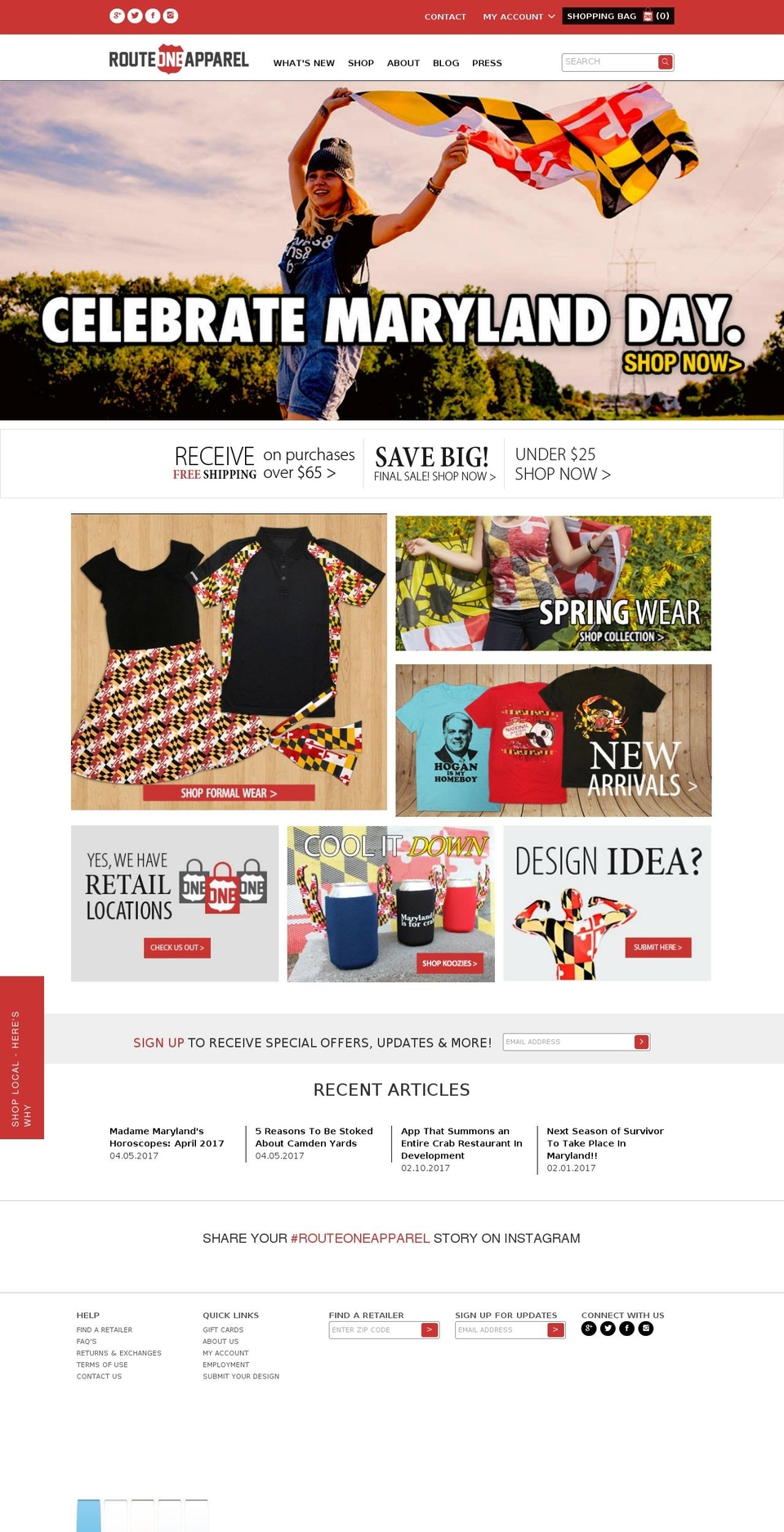 routeoneapparel.com shopify website screenshot