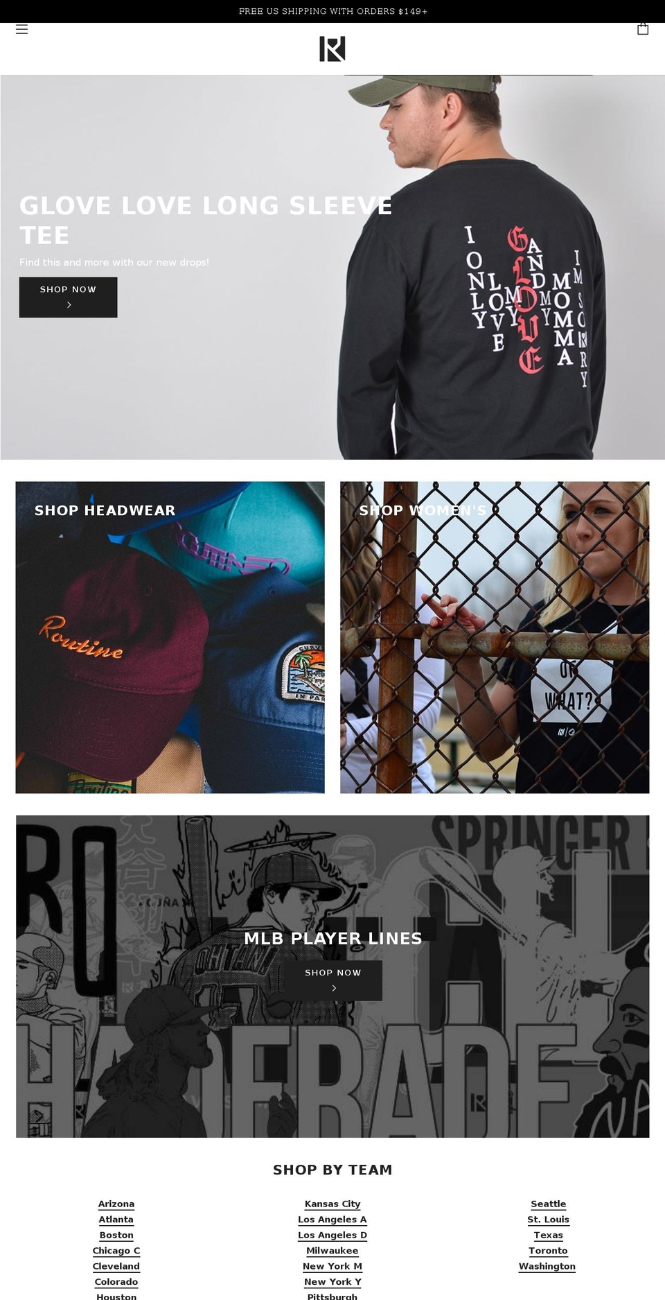 routinebaseball.co shopify website screenshot