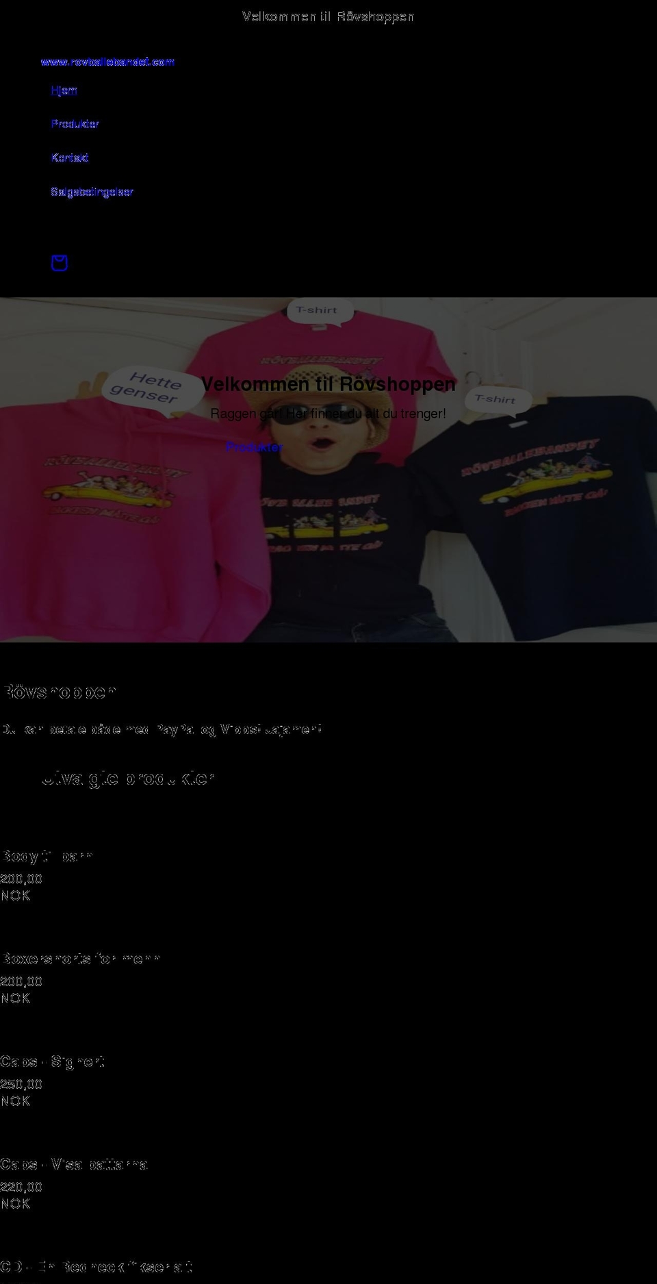 rovballebandet.com shopify website screenshot