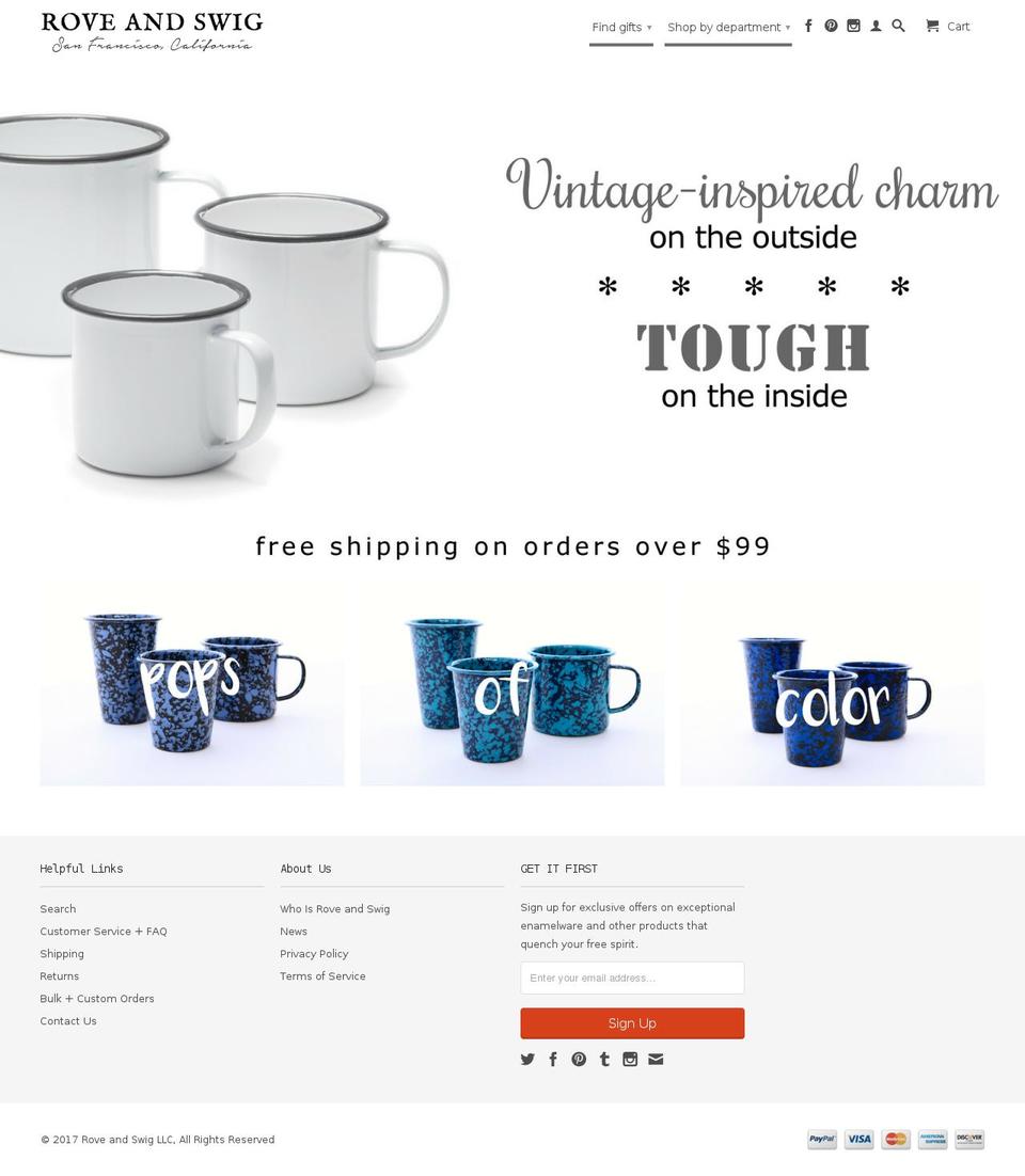 turbo Shopify theme site example roveandswig.com