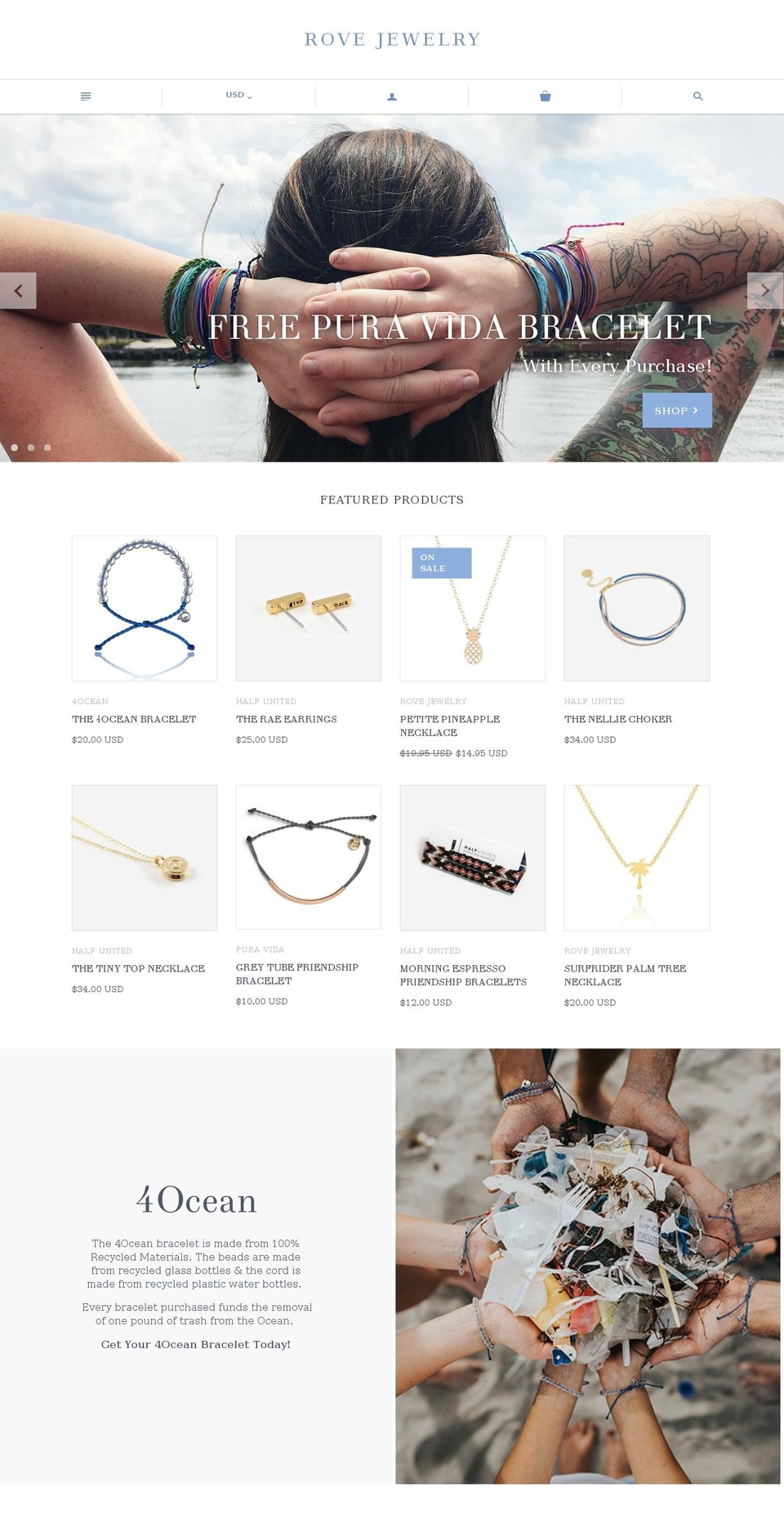 rovejewelry.com shopify website screenshot