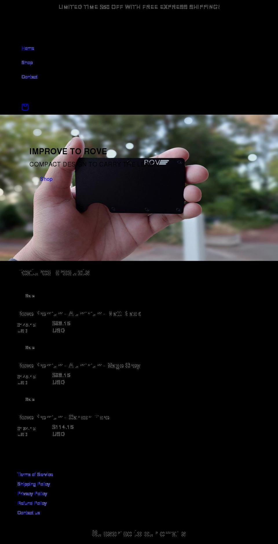 roveshop.com shopify website screenshot