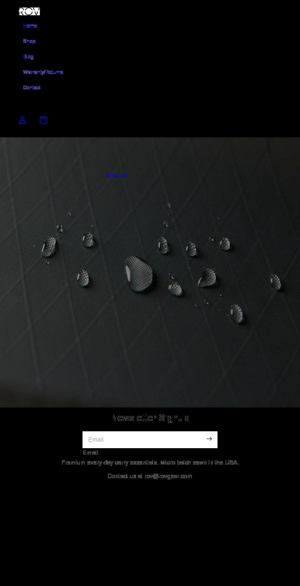 rovgear.com shopify website screenshot