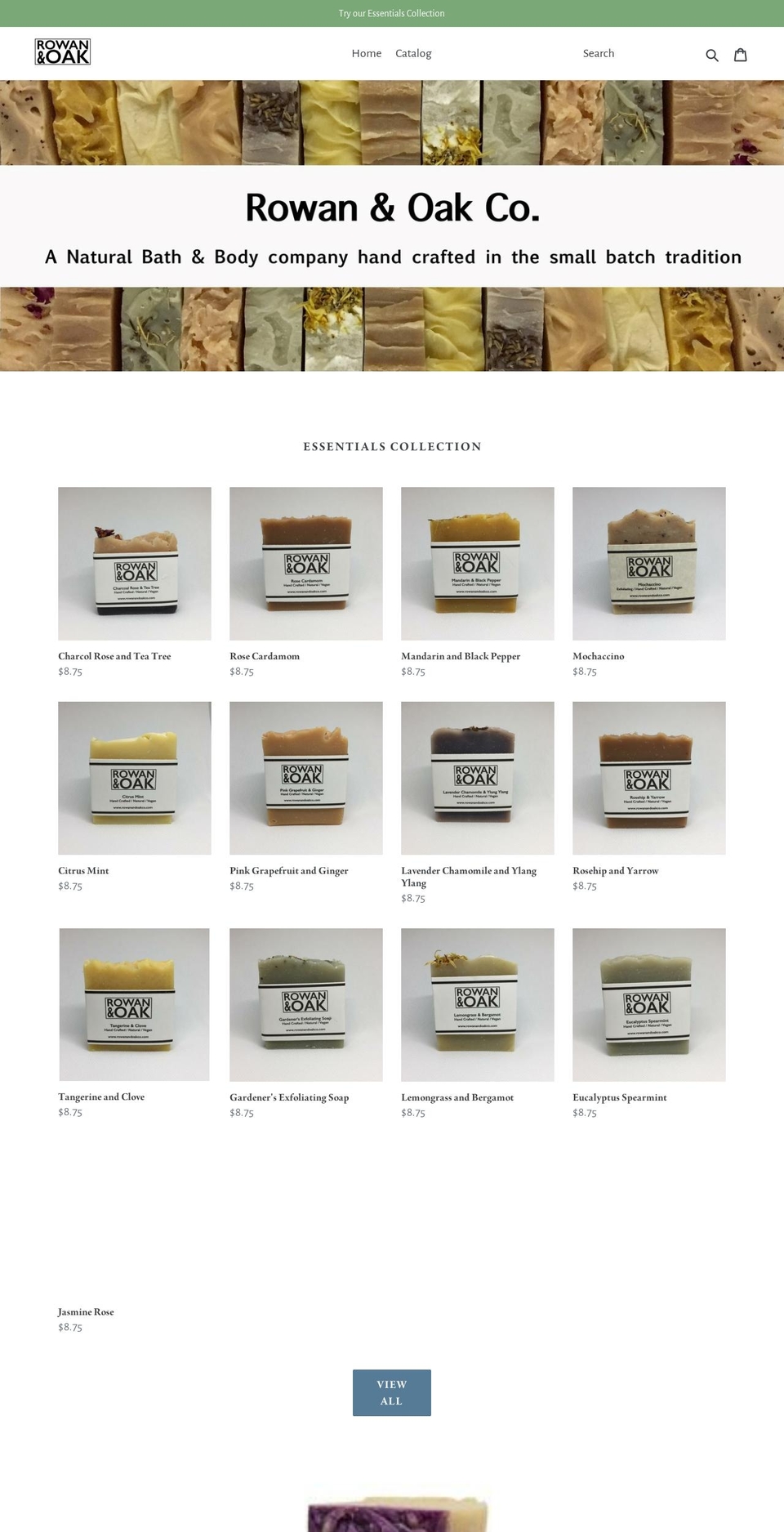 rowanandoakco.com — Shopify storefront screenshot