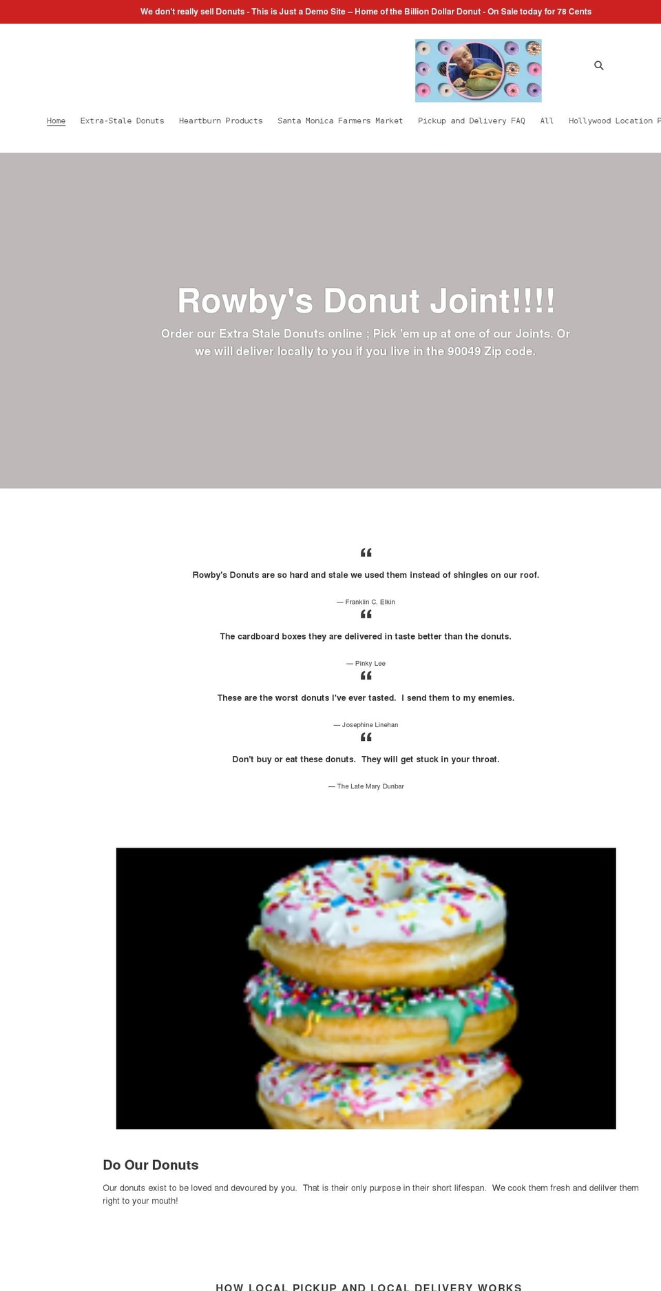 rowbysdonutjoint.com shopify website screenshot