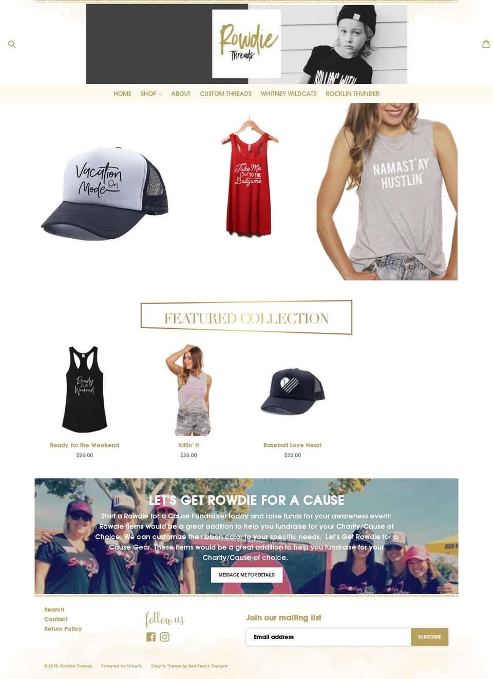 bespoke-gold Shopify theme site example rowdiethreads.com