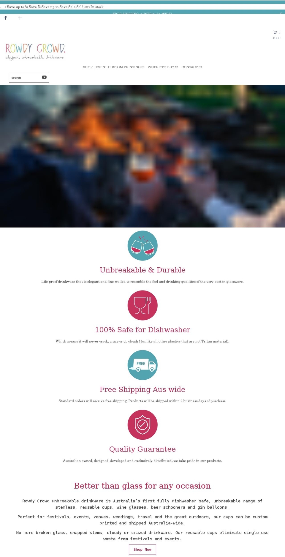 rowdycrowd.com.au shopify website screenshot
